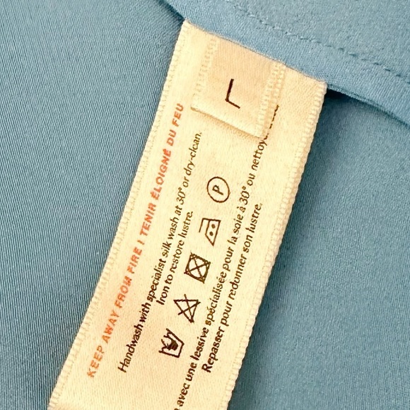 NWT Olivia Von Halle Bella Silk Camisole and Shorts Set in Azure Size L - Picture 12 of 12